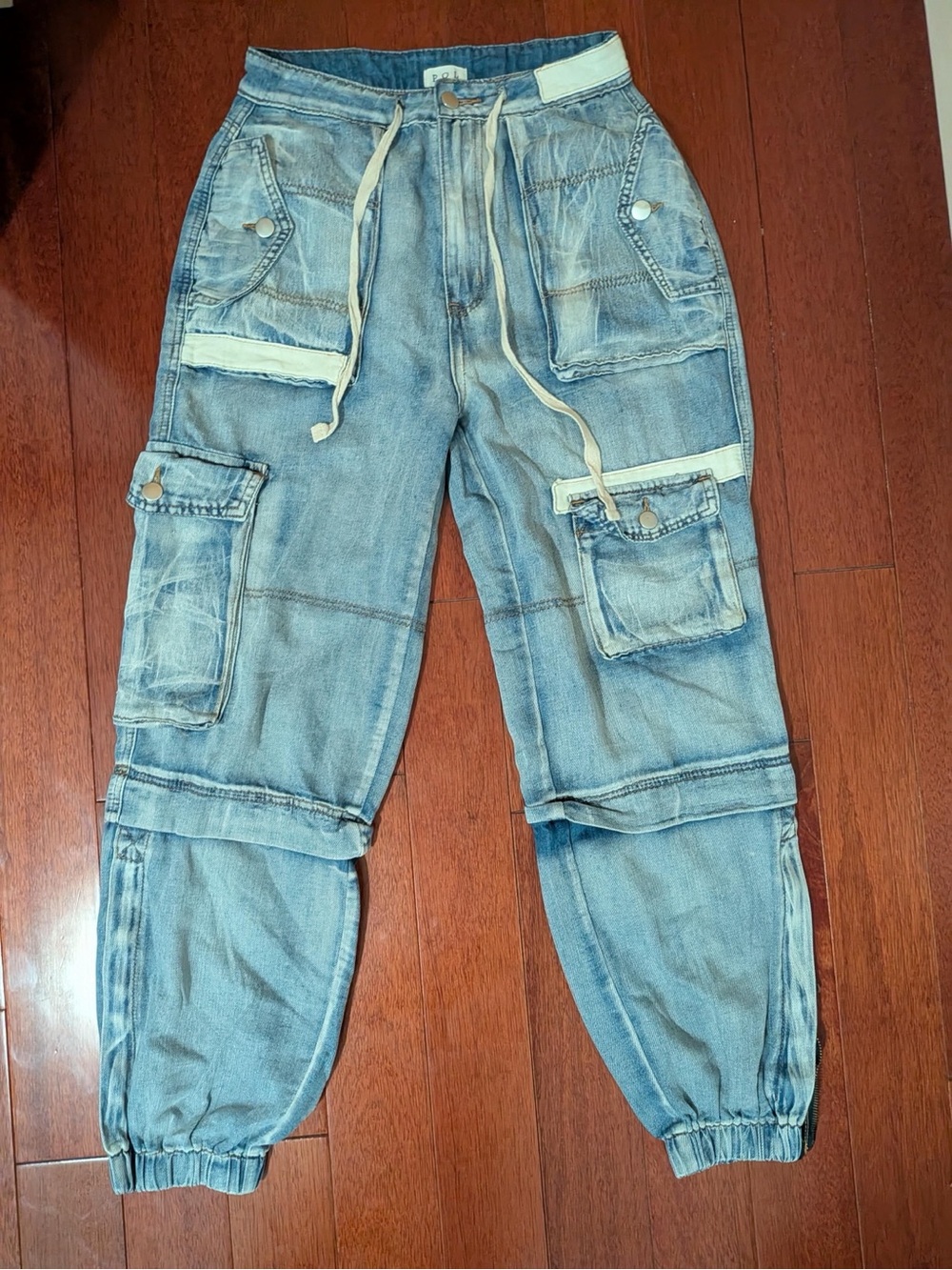 POL Y2K Convertible Cargo Utility Jeans Size Small